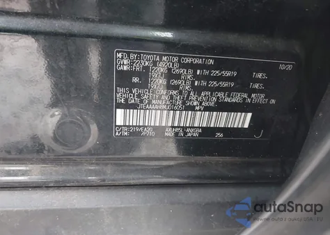 2021 Toyota Venza Xle из США, поврежденный, VIN JTEAAAAH8MJ016051